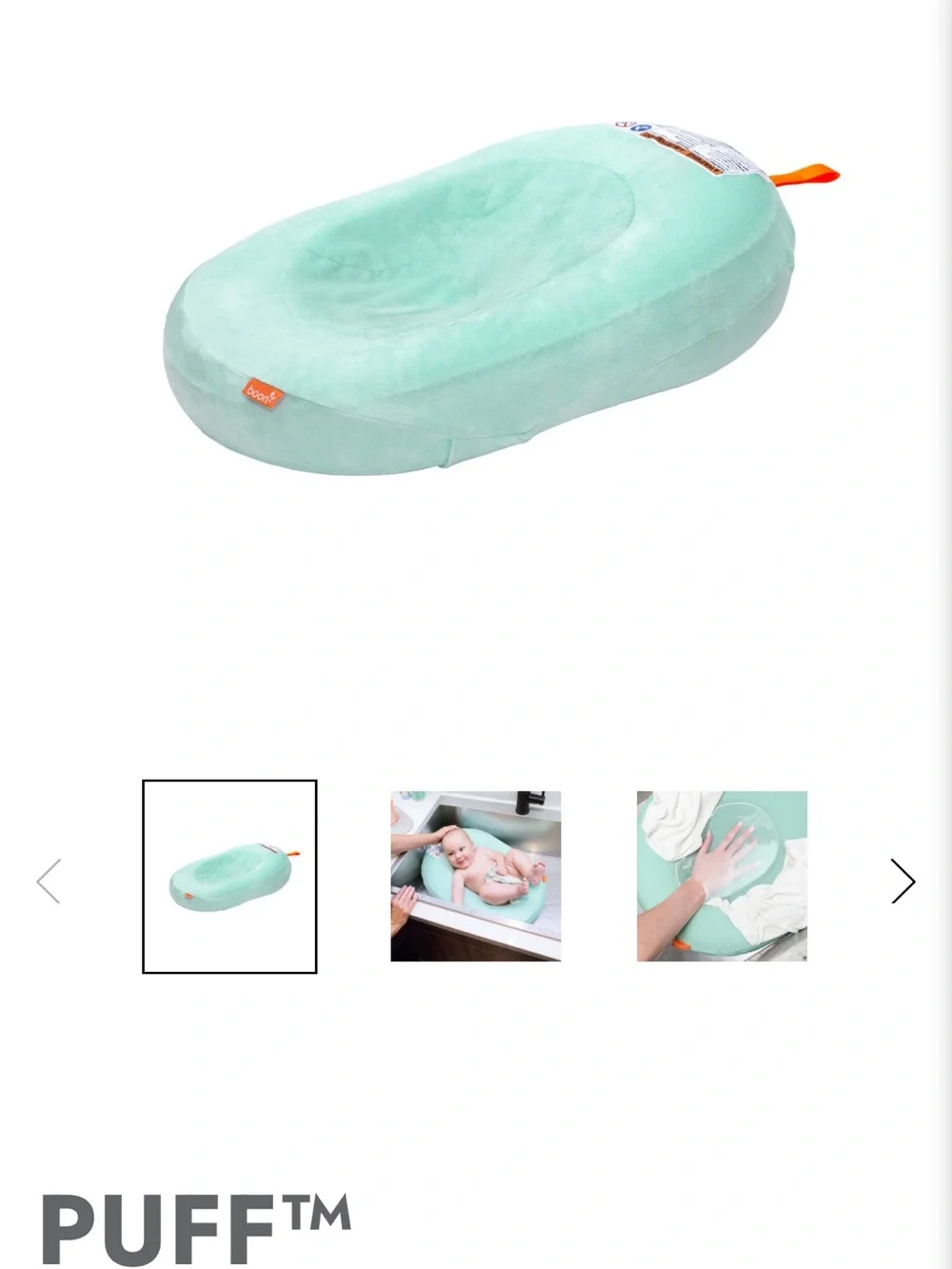 Baby Bath Support Cushion - Mint Green boon portable